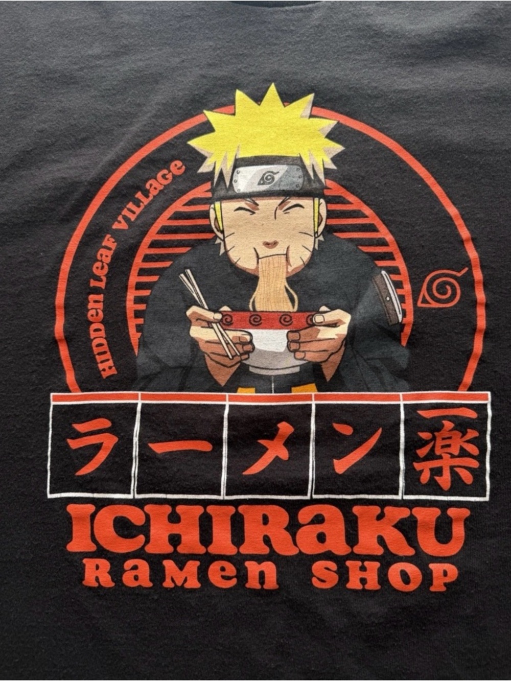 Naruto Shippuden Ichiraku Ramen Shop Graphic T-Shirt Gray 2XL Anime Tee